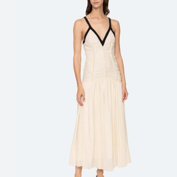 Sea New York Tatum Silk V Neck Tank Dress - Picture 1 of 4